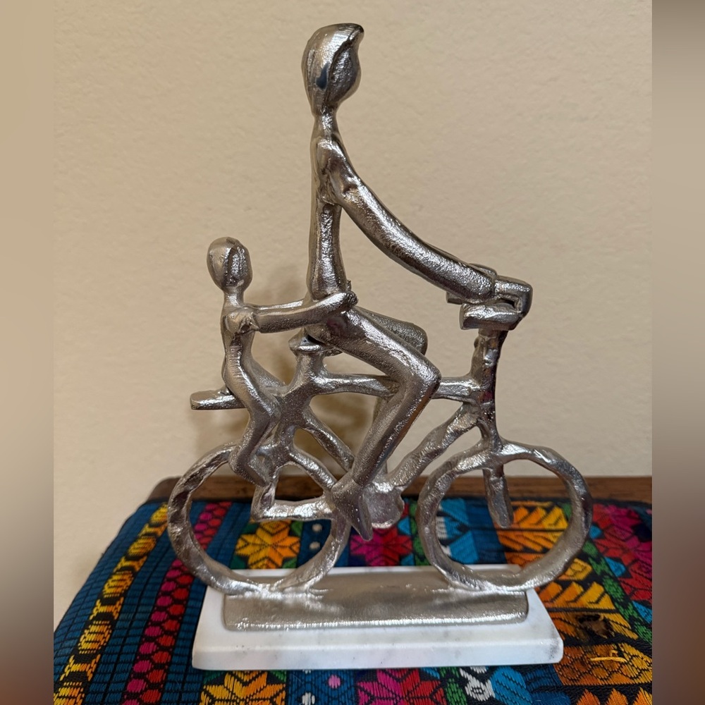 LETS RIDE ADULT CHILD BICYCLE SCULPTURE